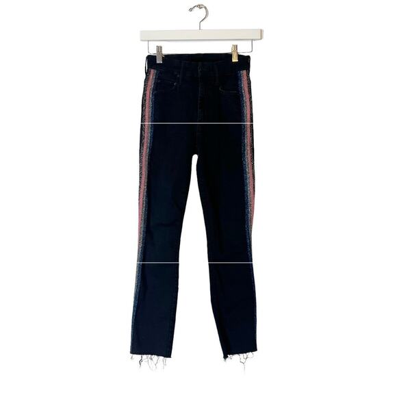 MOTHER The Looker high waist Guilty Glitter Racer Jeans Size 23 - Picture 9 of 10